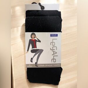 Legale Opaque Black Tights 2 Pack Size L/XL NWT